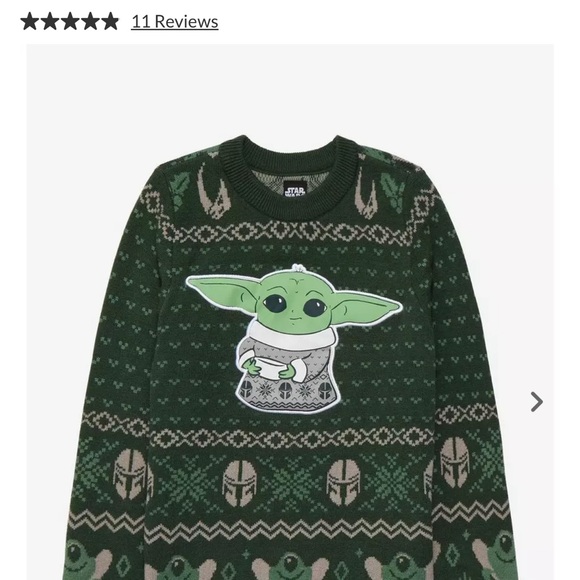 NWT’s Youth size XL or Adult size Small Grogu Sweater retails for 38.90 - Picture 3 of 5